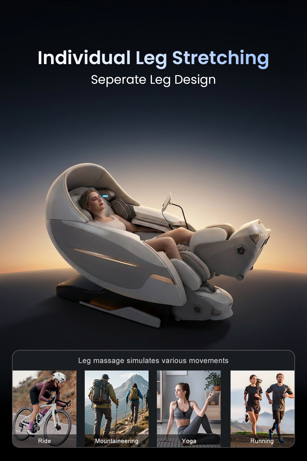 seperate leg massage chair