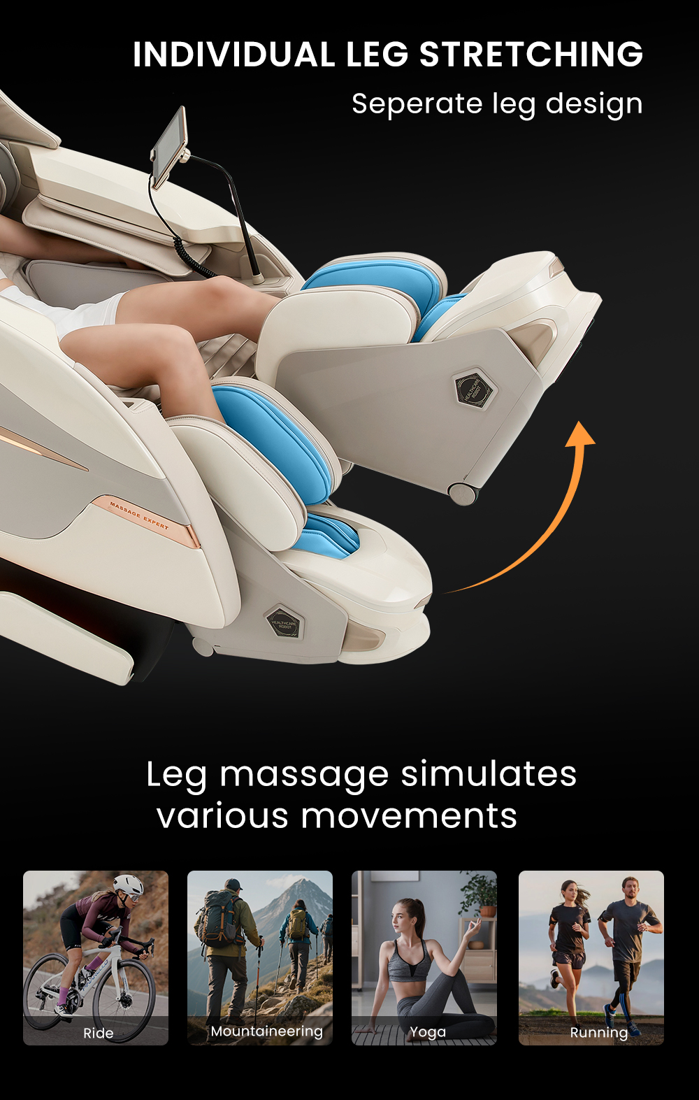 seperate leg massage chair