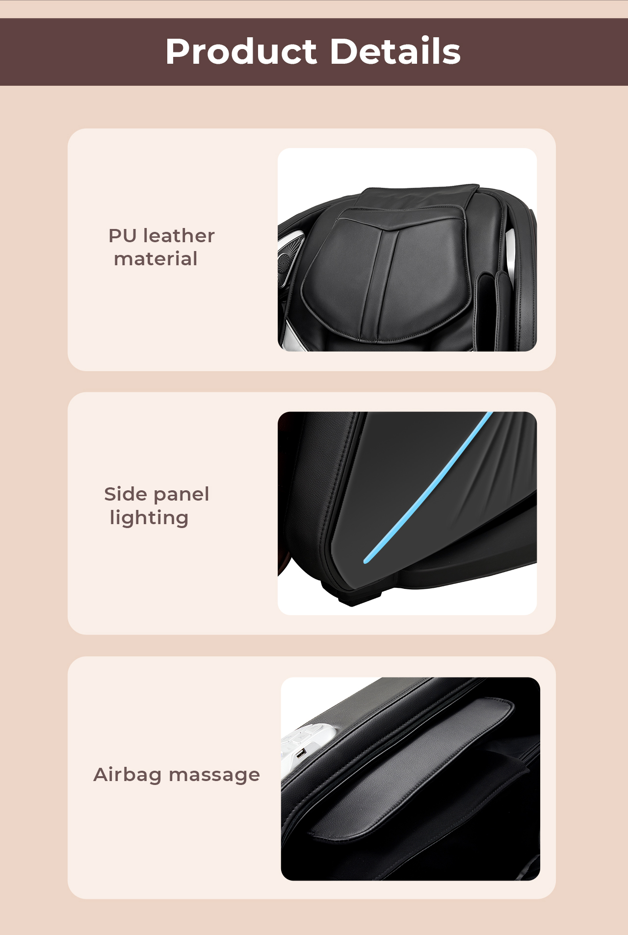 massage chair deatils 