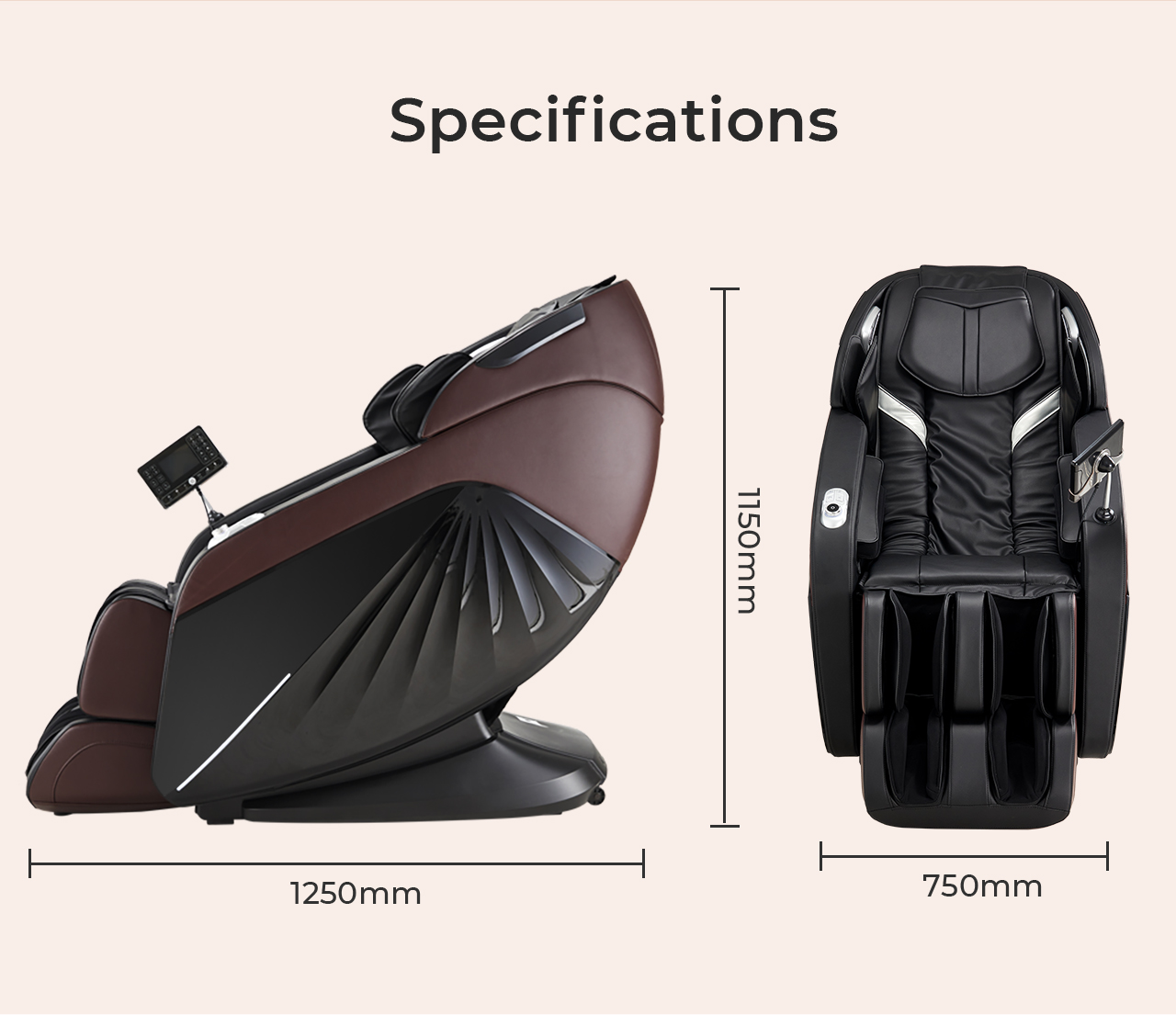 massage chair size