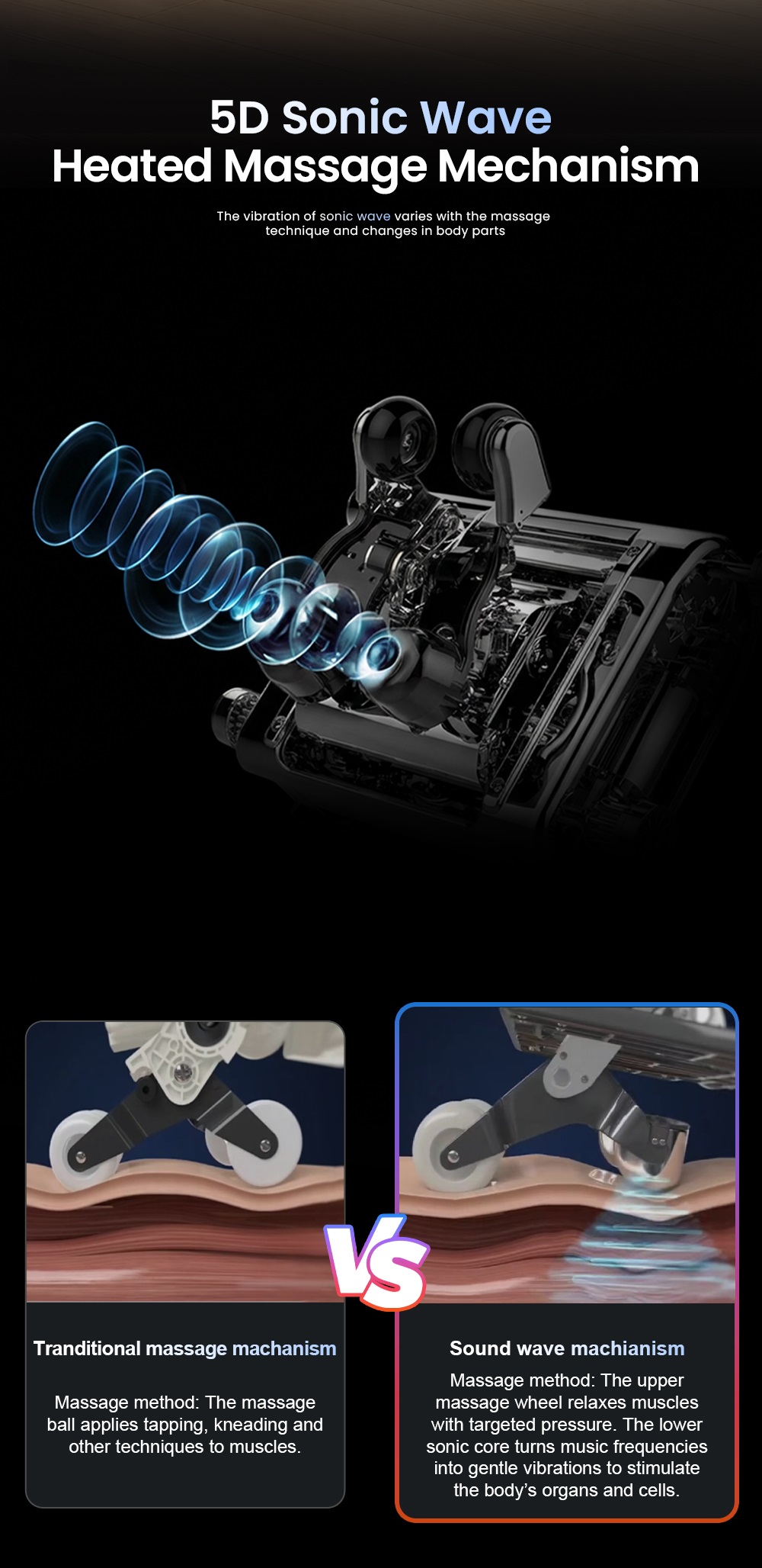 5d sonic wave massage chair 